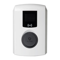 Alfen Eve Single Pro Line 22kW 3-phase EV charger in white with OLED display window, RFID logo and grey Type 2 socket cover branded ALFEN