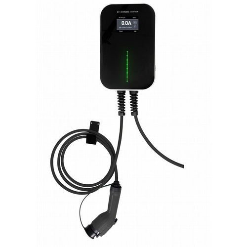 Besen 22kW EV charger with coiled 6m Type 2 charging cable - buy tethered home EV charging station