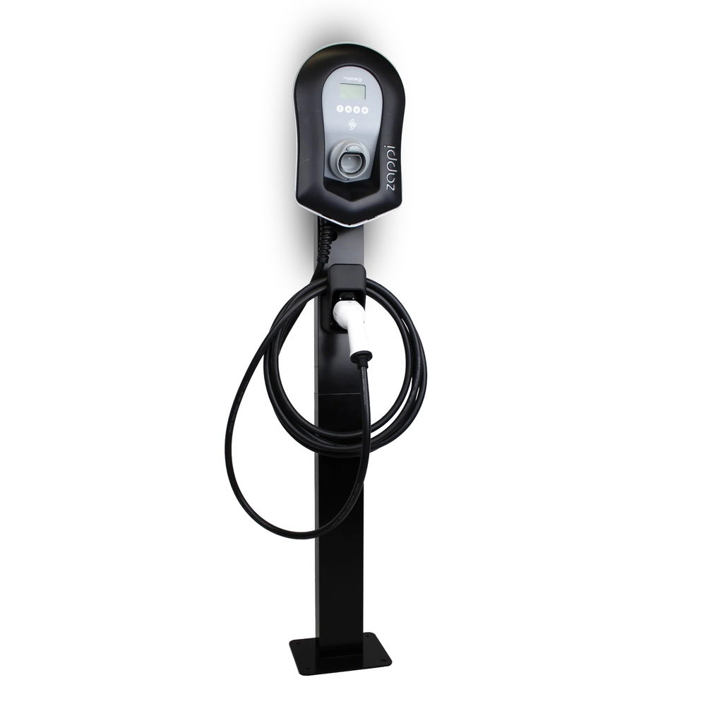 Loady matt black mounting pole for Myenergi Zappi V2.1