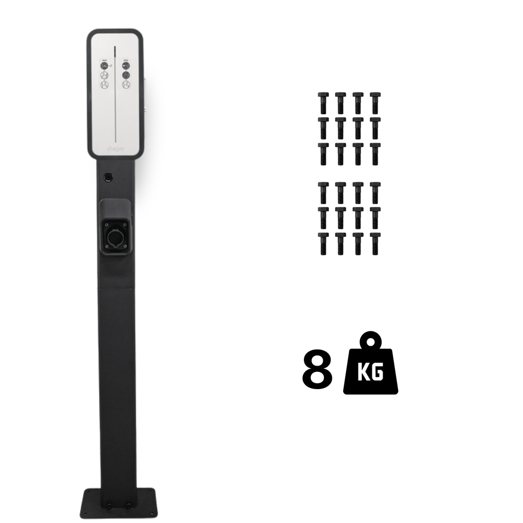 Loady matt black mounting pole for Hager witty - view 6