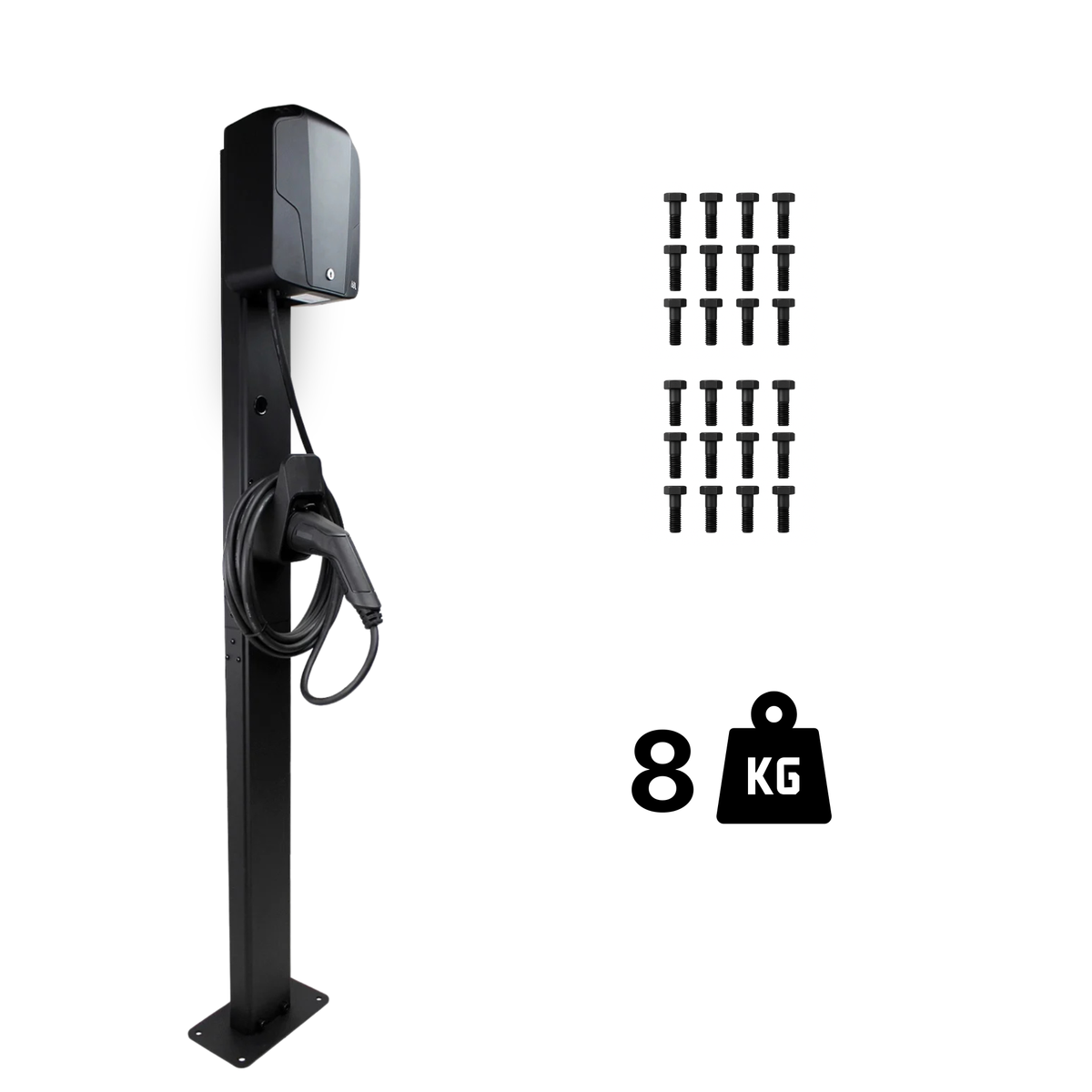Loady matt black mounting pole for ABL eMH1 - view 6