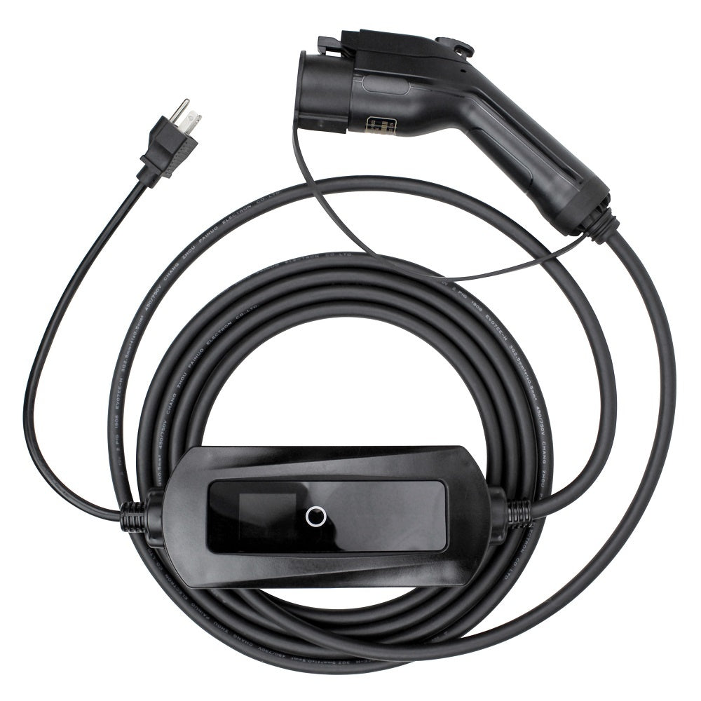 ChargeXpert portable EV charger with Type 1 plug and NEMA 6-20 plug
