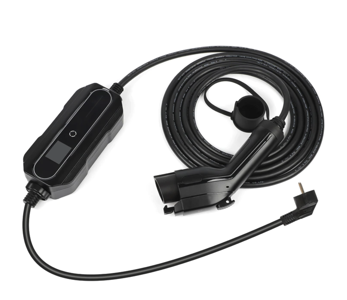 ChargeXpert portable EV charger with Type 1 plug and Schuko plug
