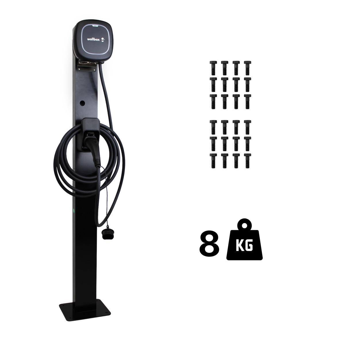 Loady matt black mounting pole for Wallbox Pulsar Max - view 6