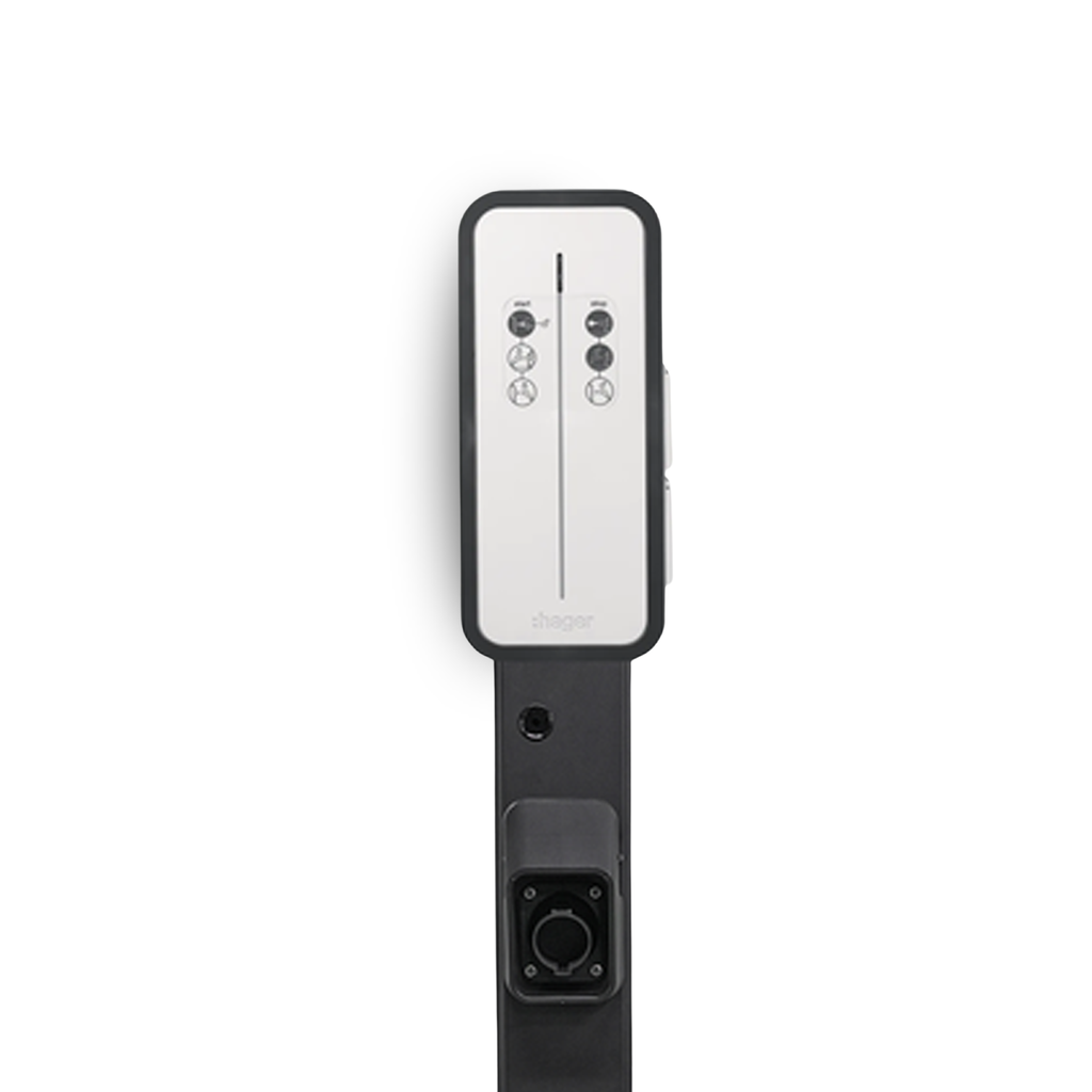 Loady matt black mounting pole for Hager witty - view 3