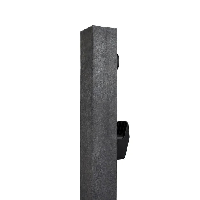 Loady Pillar EV charger side view with cable holder bracket - buy anthracite Type 2 ground mount charger