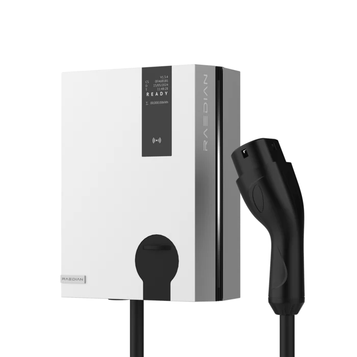 Raedian Neo 22kW Type 2 3-phase EV charger with tethered cable - buy home charging station