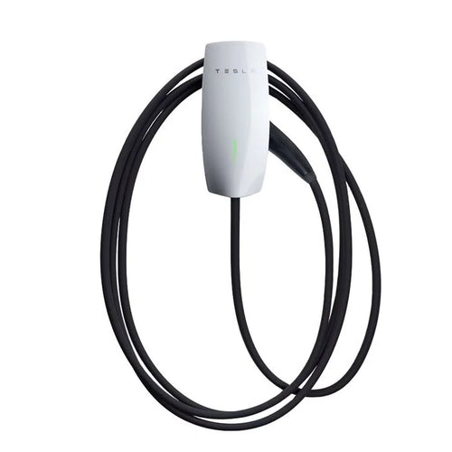 Tesla Wall Connector Gen 3 22kW Type 2 EV charger in white with 7.3m tethered cable coiled around body, product variant